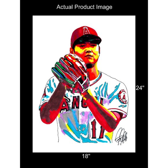 Shohei Ohtani Los Angeles Angels Pitcher Baseball Poster Print Wall Art 18x24 - Picture 2 of 4